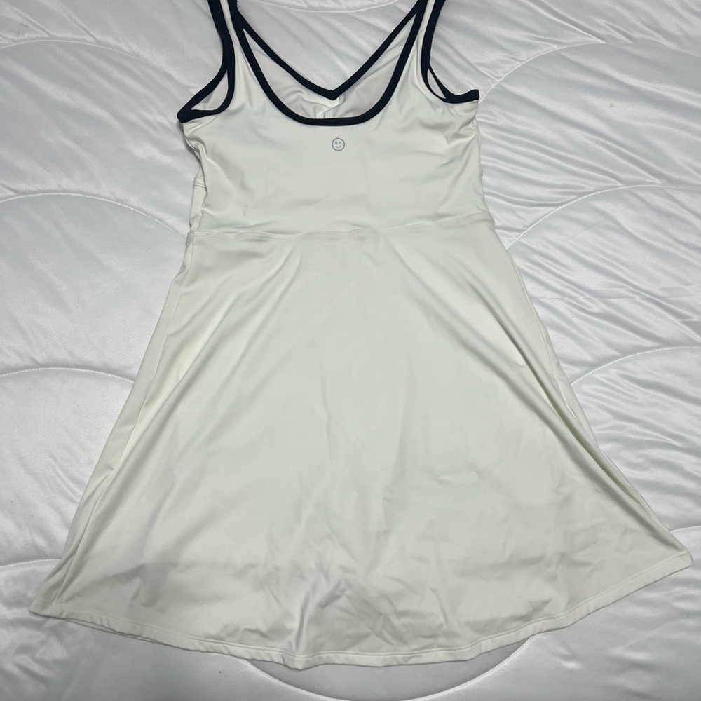 Gilly Hicks Cream Tennis Dress with Black Trim - Picture 2 of 5